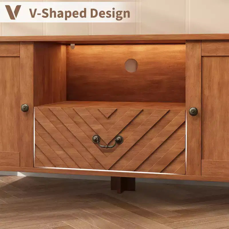 Entertainment Center with Led Lights, TV Stands with 2 Storage and 1 Drawer for Game Room, Long Television Stands for 65 Inch Tv