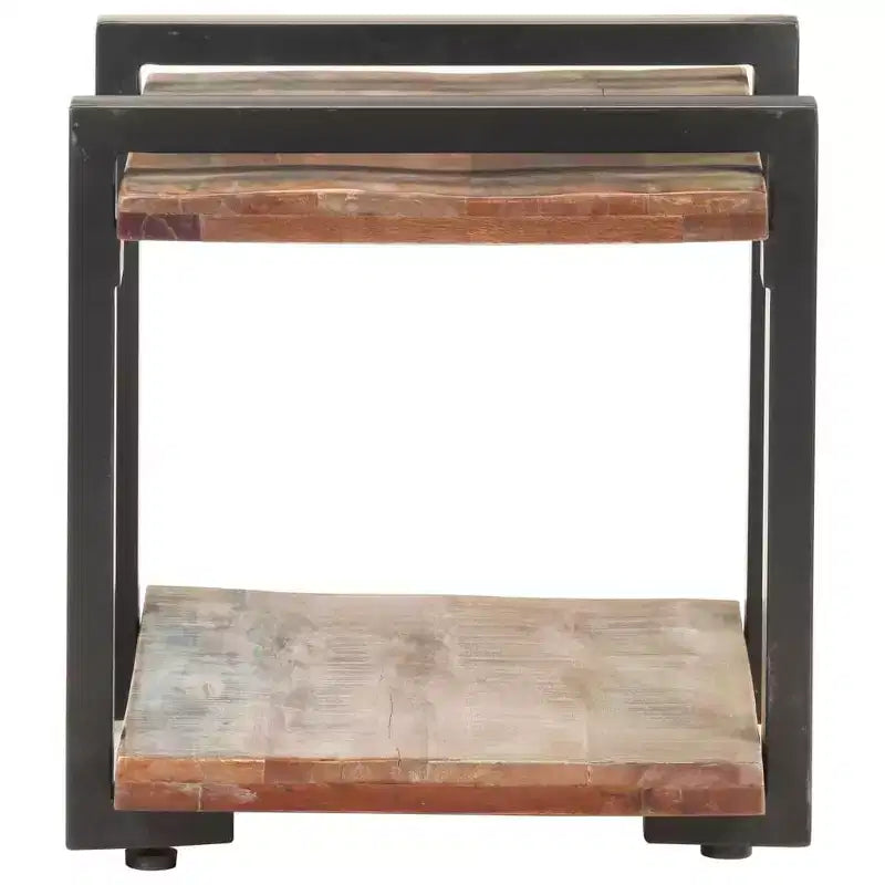 vidaXL Bedside Cabinet Natural wood Rough mango wood, iron Medium