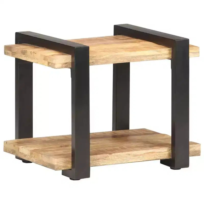 vidaXL Bedside Cabinet Natural wood Rough mango wood, iron Medium