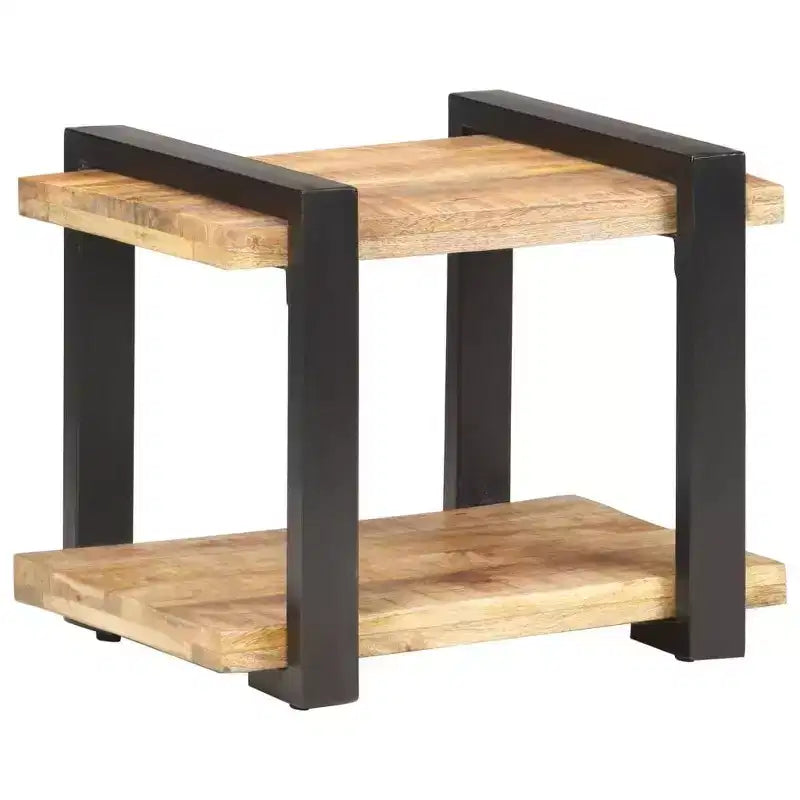 vidaXL Bedside Cabinet Natural wood Rough mango wood, iron Medium