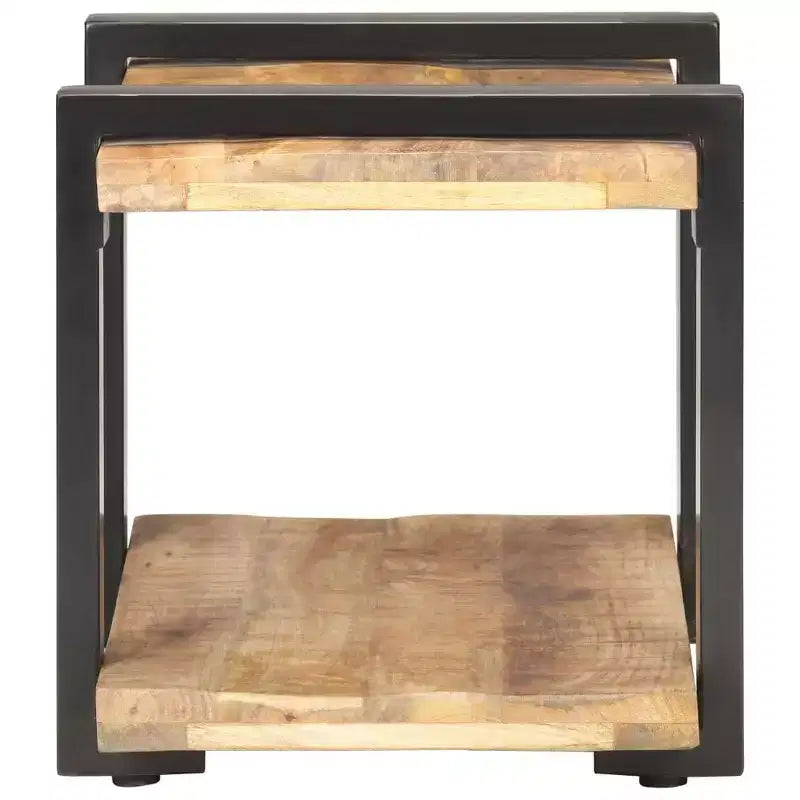 vidaXL Bedside Cabinet Natural wood Rough mango wood, iron Medium