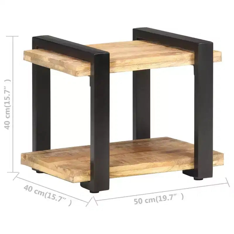 vidaXL Bedside Cabinet Natural wood Rough mango wood, iron Medium