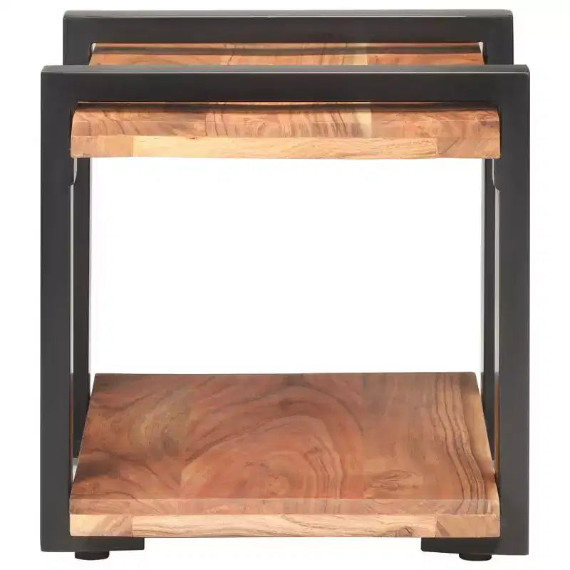 vidaXL Bedside Cabinet Natural wood Rough mango wood, iron Medium