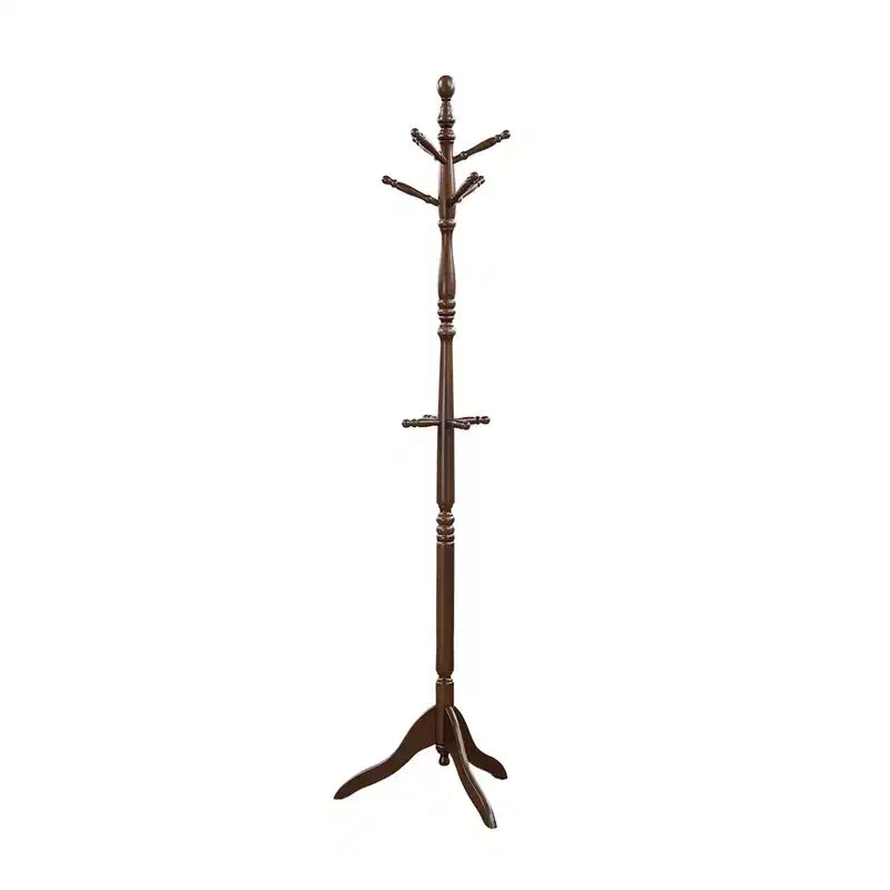 72 Solid Wood Coat Rack 10 Hooks 3-Tier Entryway Organizer