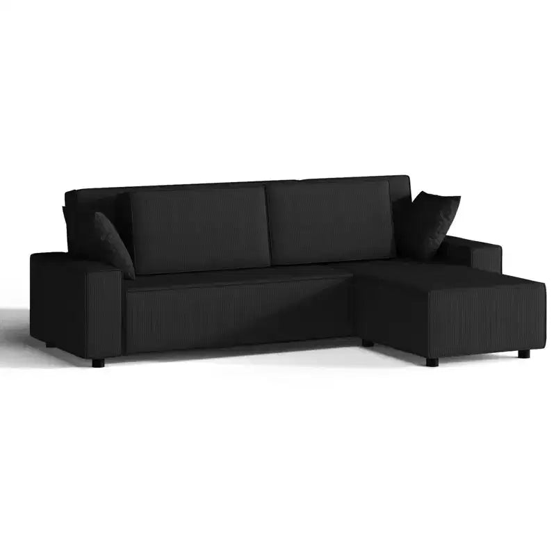 96 Modular Cloud Couch Sectional,Modern L-Shaped Corduroy Strip Sofa with Movable Ottoman,Sectional Couches for Living Room, Bedroom