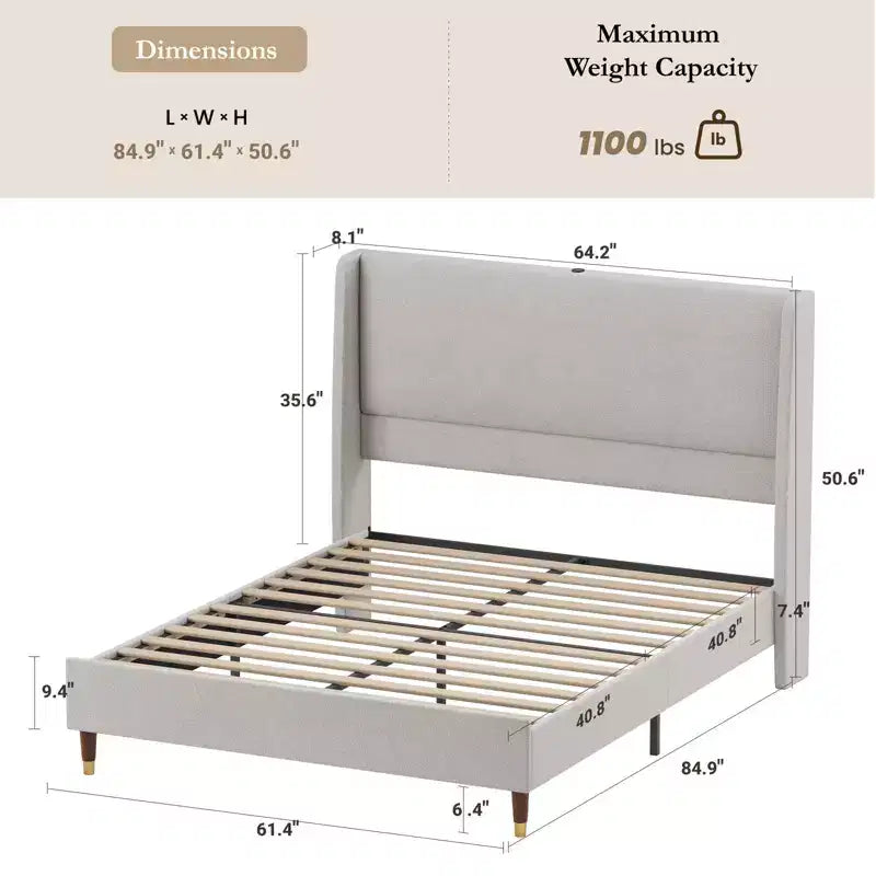 Ora Maison Modern Upholstered Storage Bed