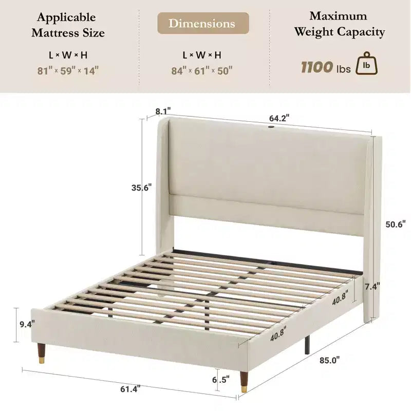 Ora Maison Modern Upholstered Storage Bed
