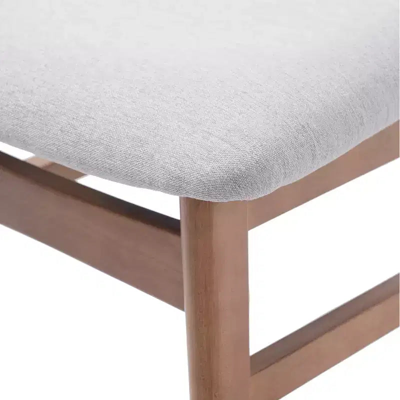 GDFStudio Maddox 4 Piece Modern Chairs with Curved Wood Backrest & Gray Fabric Seat