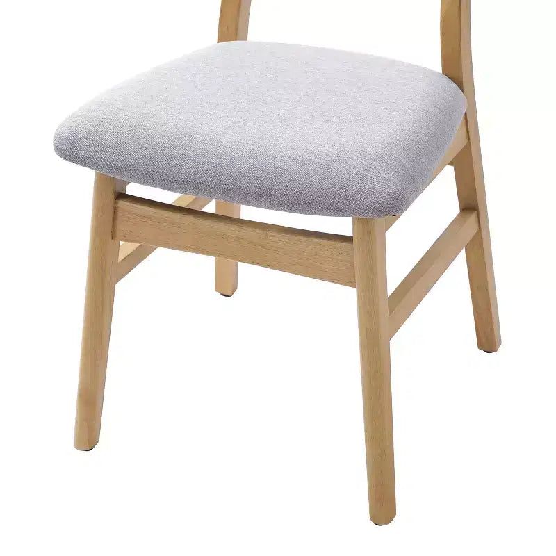 GDFStudio Maddox 4 Piece Modern Chairs with Curved Wood Backrest & Gray Fabric Seat