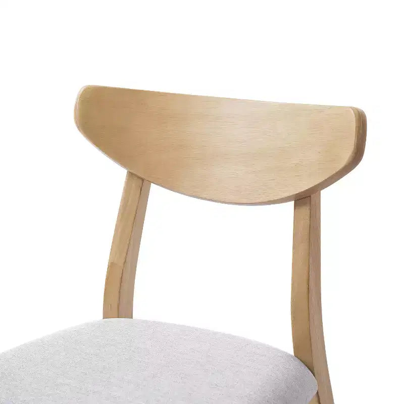 GDFStudio Maddox 4 Piece Modern Chairs with Curved Wood Backrest & Gray Fabric Seat