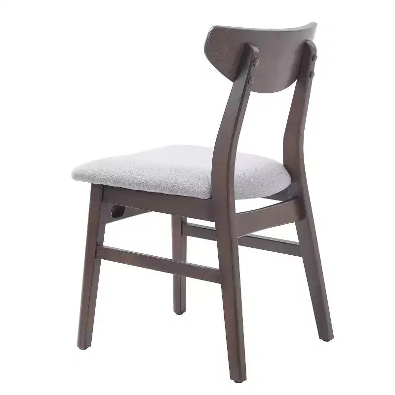 GDFStudio Maddox 4 Piece Modern Chairs with Curved Wood Backrest & Gray Fabric Seat