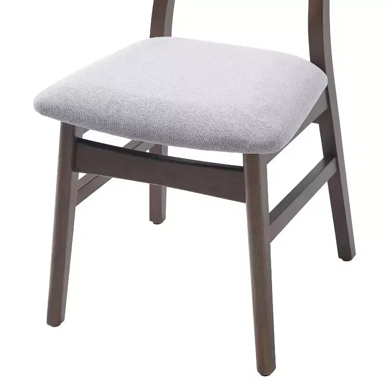 GDFStudio Maddox 4 Piece Modern Chairs with Curved Wood Backrest & Gray Fabric Seat