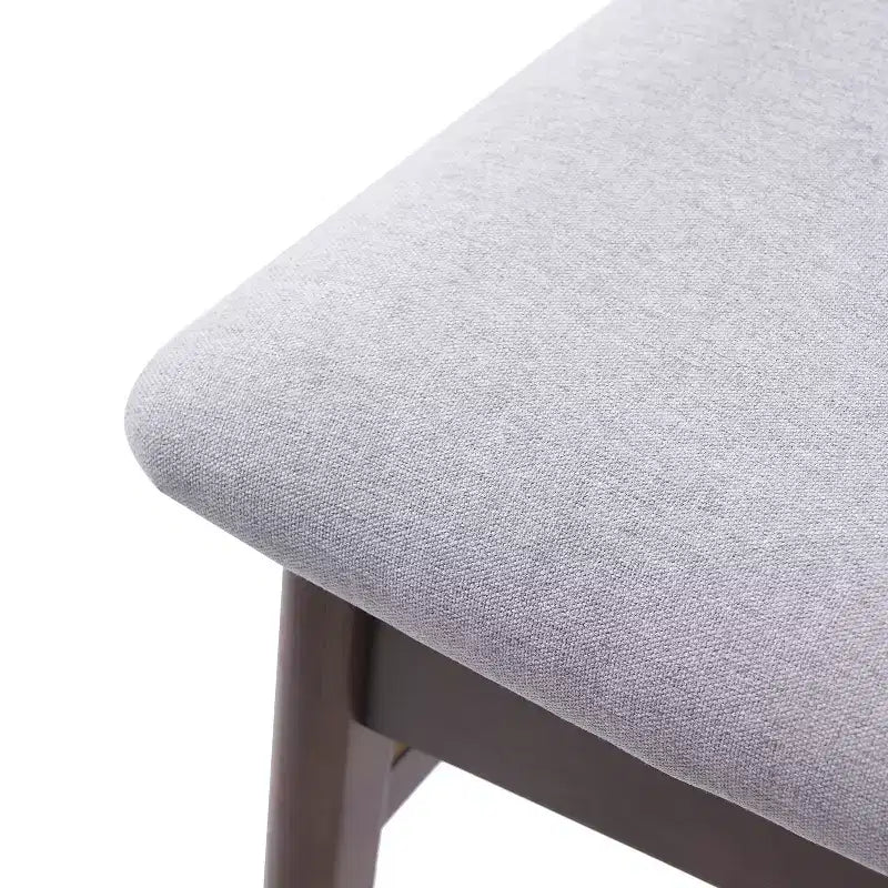 GDFStudio Maddox 4 Piece Modern Chairs with Curved Wood Backrest & Gray Fabric Seat