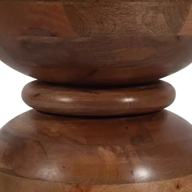 Unique End Table, Side Table, or Small Night Stand for Home Decor - Modern Polished Mango Wood Table Ideal for Small Spaces - 18 Gold