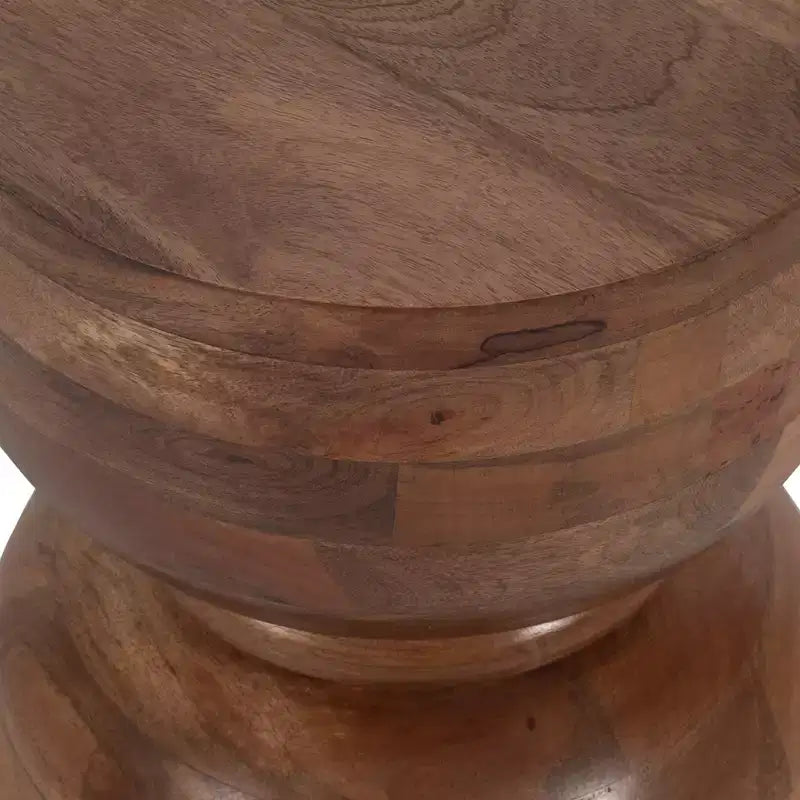 Unique End Table, Side Table, or Small Night Stand for Home Decor - Modern Polished Mango Wood Table Ideal for Small Spaces - 18 Gold