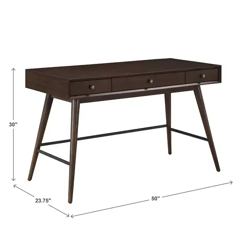 Foerster Wood 3-Drawer Writing Desk - iNSPIRE Q