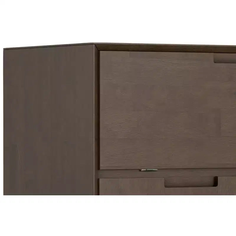 Devlin SOLID HARDWOOD 32 inch Wide Rectangle Modern Industrial Bar Cabinet in Walnut Brown