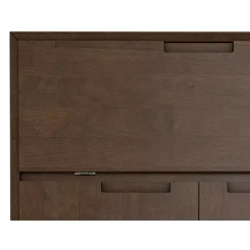 Devlin SOLID HARDWOOD 32 inch Wide Rectangle Modern Industrial Bar Cabinet in Walnut Brown