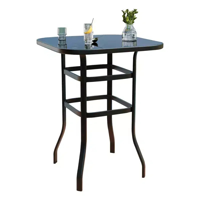 360 Swivel Patio Bar Stools Set of 2, High Back Outdoor Counter Height Chairs with Armrests, All-Weather Metal Frame for Deck, Lawn, Gardenniu