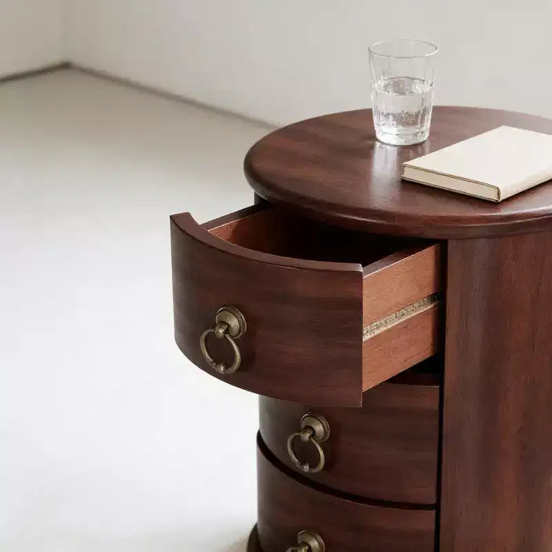 GDFStudio Lytton Mid-Century Modern Solid Wood Nightstand with 4 Drawers