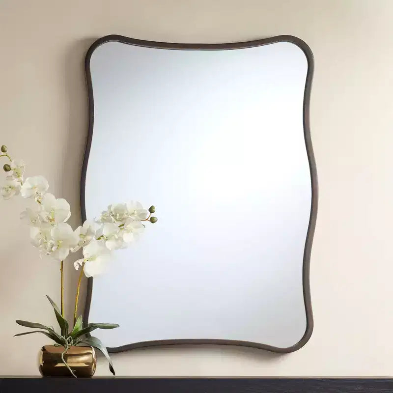 Uttermost Pavia Dark Bronze 24 x 32 Curvy Wall Mirrors Set of 2