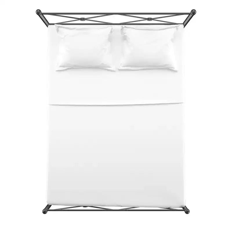 Nelley Double X Black Metal Queen Bed - Black - iNSPIRE Q