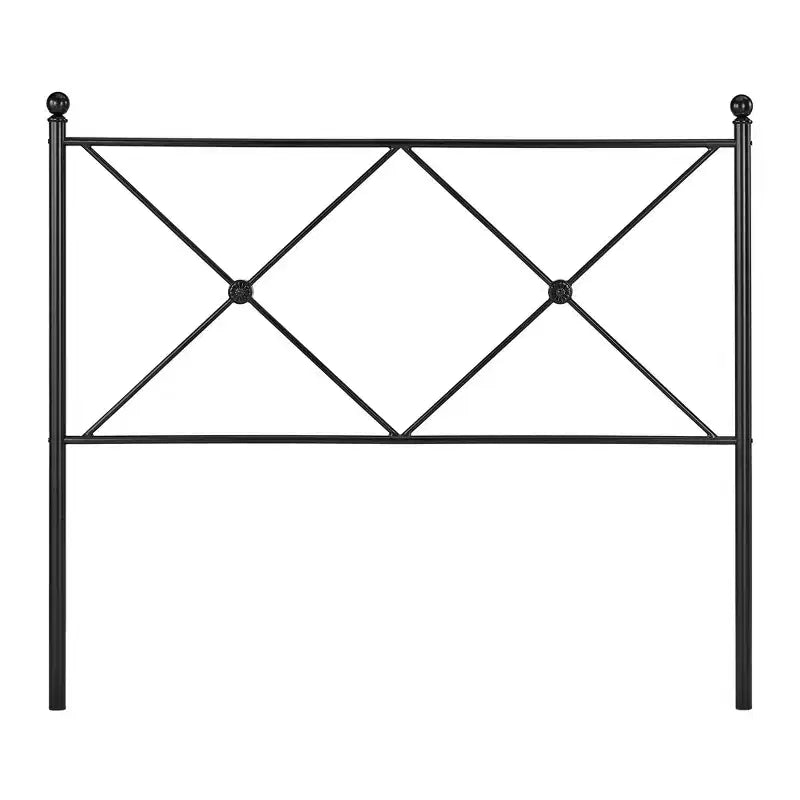 Nelley Double X Black Metal Queen Bed - Black - iNSPIRE Q