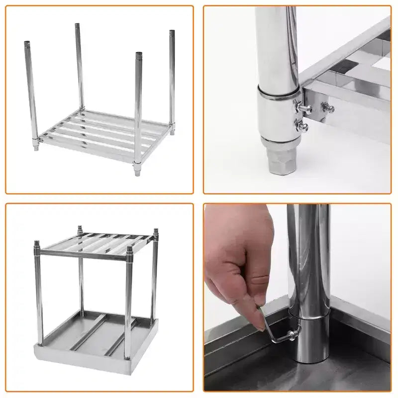 COZONY 24x48 Stainless Steel Work Table with Backsplash, Heavy Duty Commercial Food Prep Table with Adjustable Undershelf