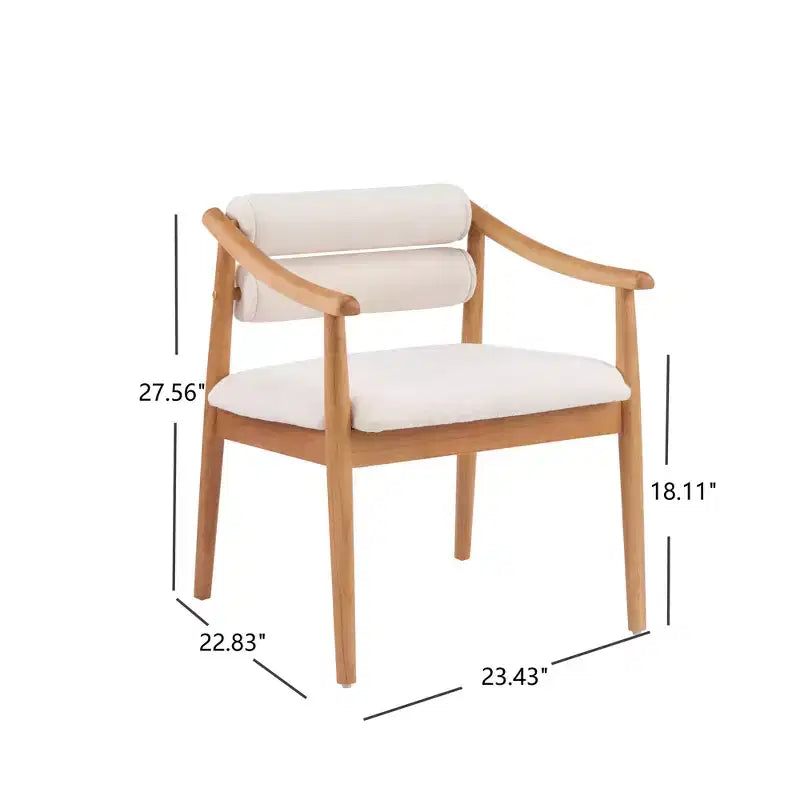 Christopher Knight Home Weerachai Modern Rubber Wood Upholstered Patio Dining Chairs With Cushions