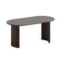 HomeRoots 67 Walnut Solid Wood Double Pedestal Base Oval Dining Table