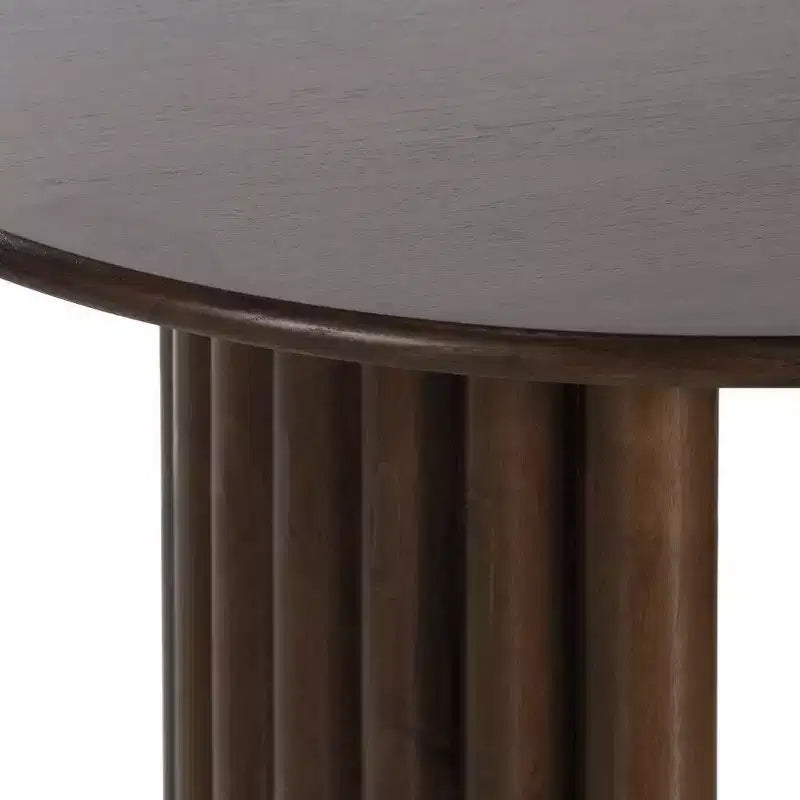 HomeRoots 67 Walnut Solid Wood Double Pedestal Base Oval Dining Table