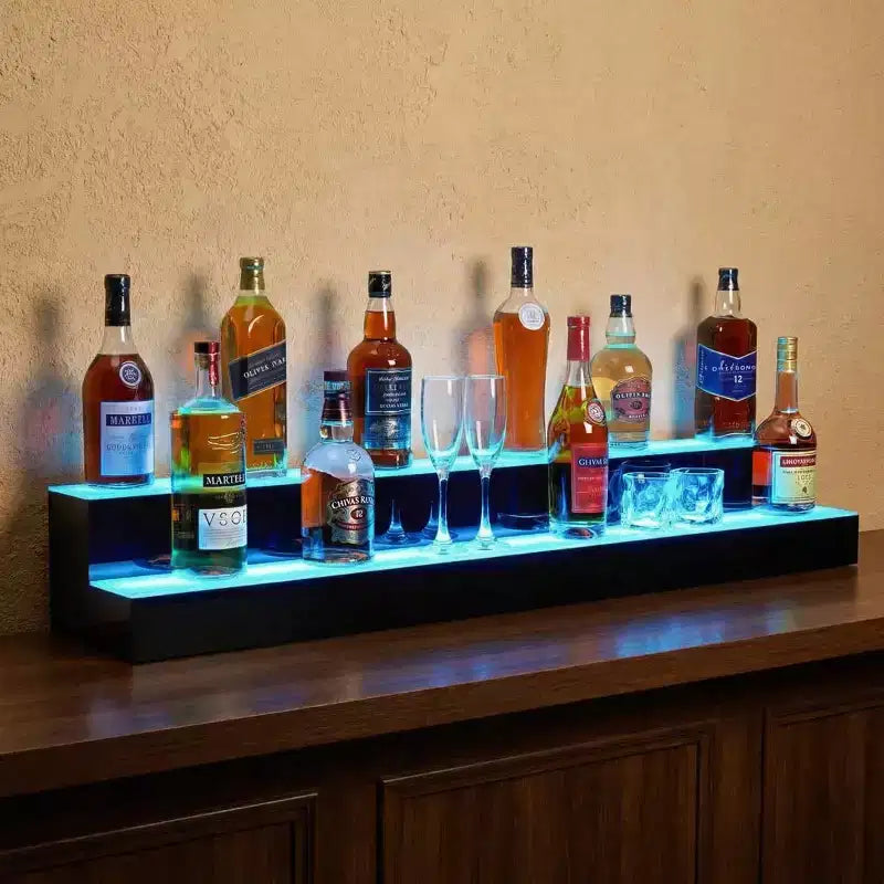 Garvee LED Display Shelf, Bar Shelves with Remote and App Control for Restaurants, Party, Black