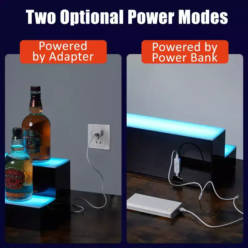 Garvee LED Display Shelf, Bar Shelves with Remote and App Control for Restaurants, Party, Black