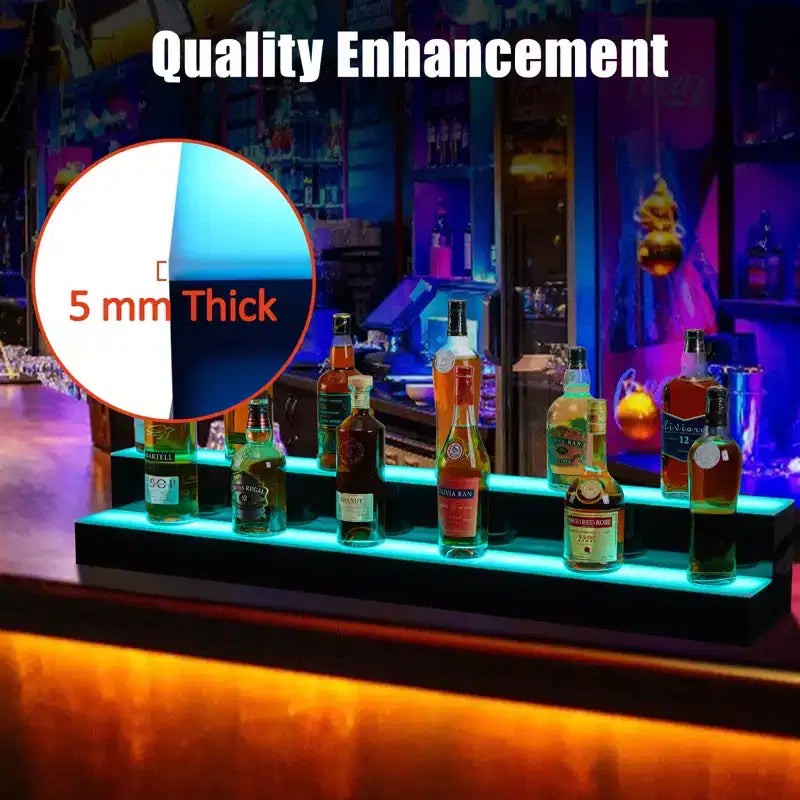 Garvee LED Display Shelf, Bar Shelves with Remote and App Control for Restaurants, Party, Black