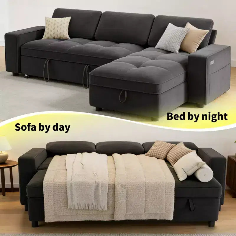 Dyonery Convertible Storage Sofa Bed