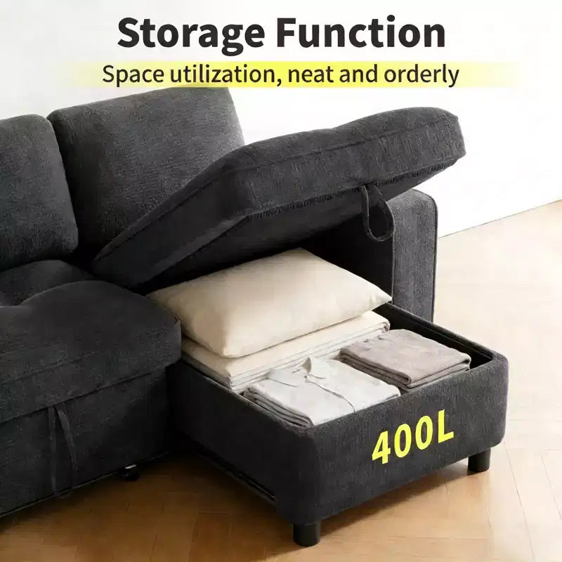 Dyonery Convertible Storage Sofa Bed