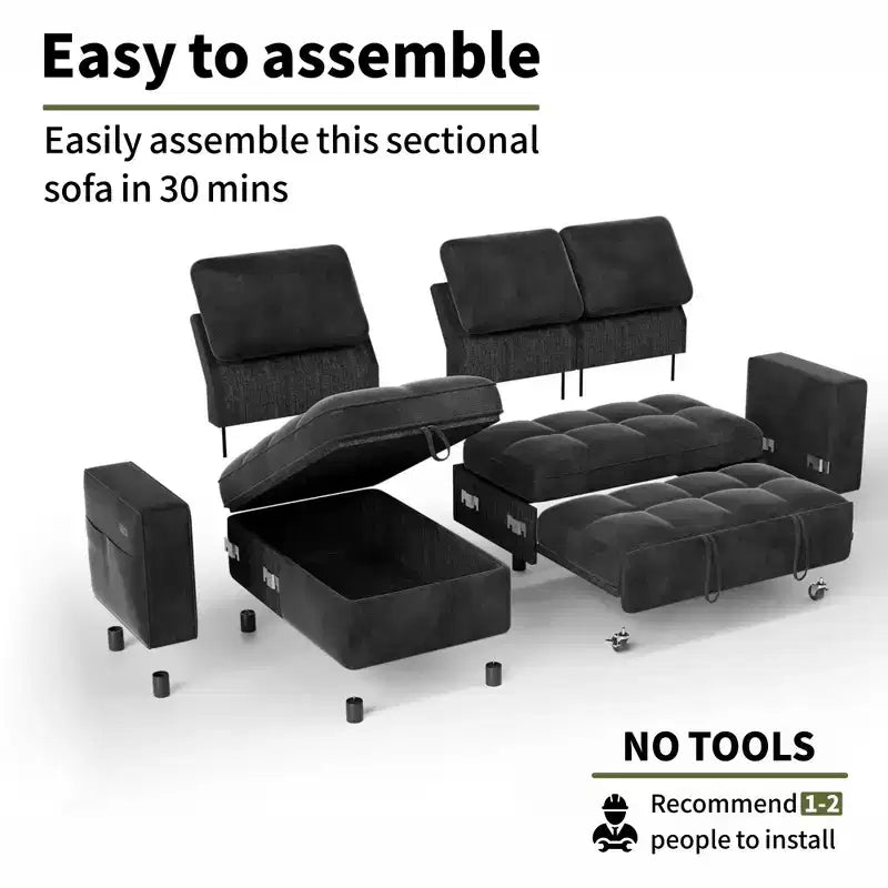 Dyonery Convertible Storage Sofa Bed