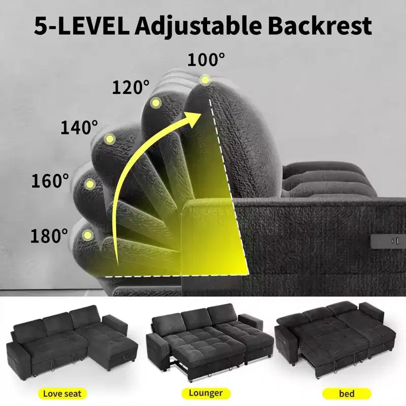 Dyonery Convertible Storage Sofa Bed