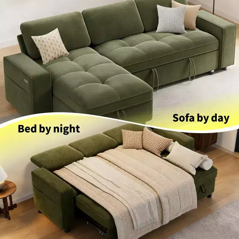 Dyonery Convertible Storage Sofa Bed
