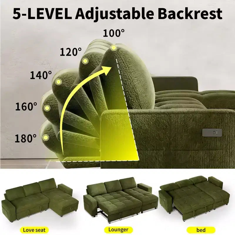 Dyonery Convertible Storage Sofa Bed
