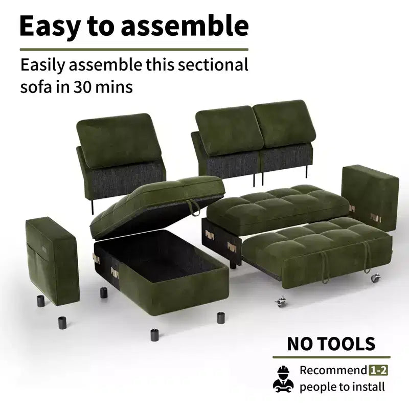 Dyonery Convertible Storage Sofa Bed