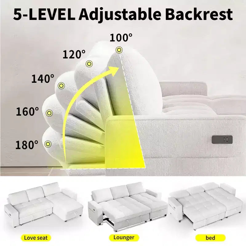 Dyonery Convertible Storage Sofa Bed