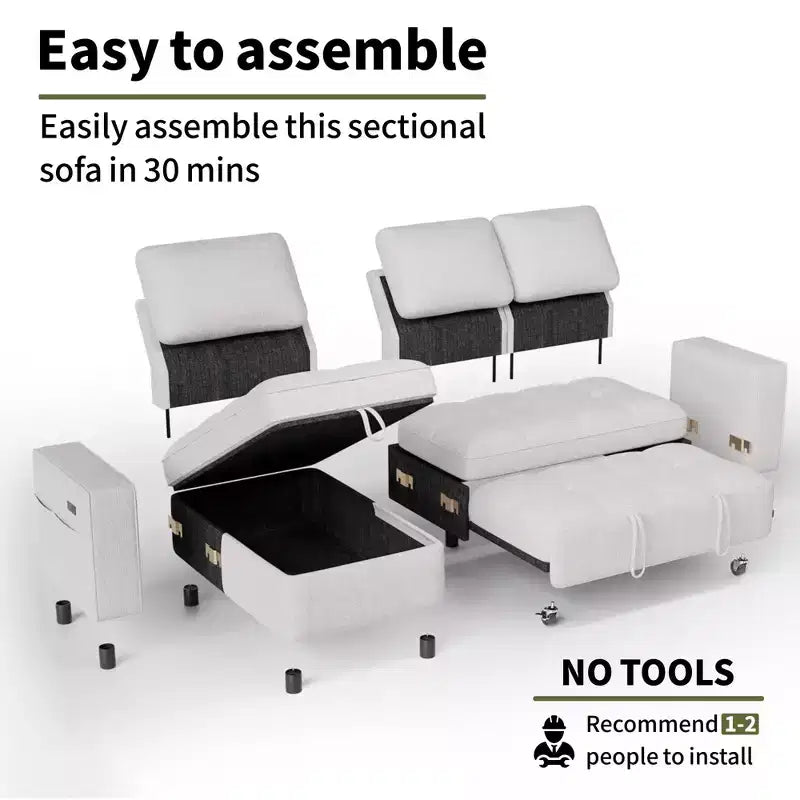 Dyonery Convertible Storage Sofa Bed
