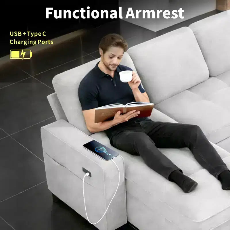 Dyonery Convertible Storage Sofa Bed