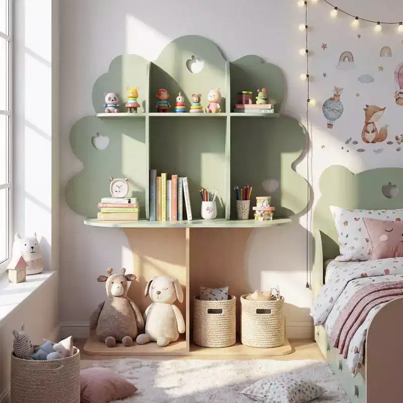 Costway 45 Kids Tree Bookshelf with Open Shelves for Reading Nook, Nursery, Classroom
