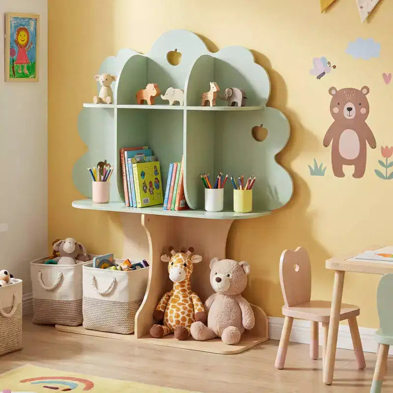 Costway 45 Kids Tree Bookshelf with Open Shelves for Reading Nook, Nursery, Classroom