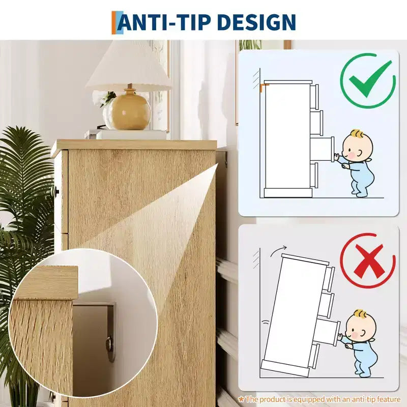 6 Dresser for Bedroom, 47 in Wide Drawer Dresser with Storage Freestanding