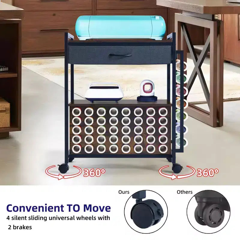 Craft Organizers and Storage Cart, Vinyl Roll Storage and Organization Holder, Spacious Design, for Craft Room
