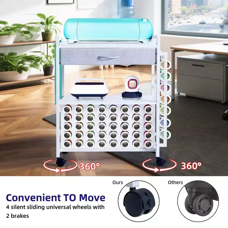 Craft Organizers and Storage Cart, Vinyl Roll Storage and Organization Holder, Spacious Design, for Craft Room