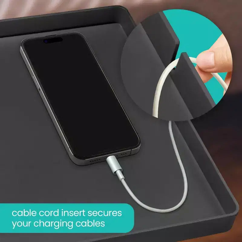 Modern Innovations Large Bedside Shelf 10 Pack Black Clip On Nightstand with Cup and Cord Holder for College Dorm Bunk Bed Top Bunk